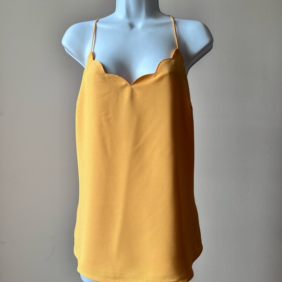 J. Crew Tops - NWT J Crew Women’s Scalloped Saffron Yellow Cami Size 12